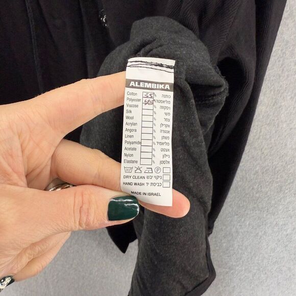 Alembika Women's Size Small Black Button Front Cardigan Jacket Lagenlook Drape‎ - Picture 6 of 12